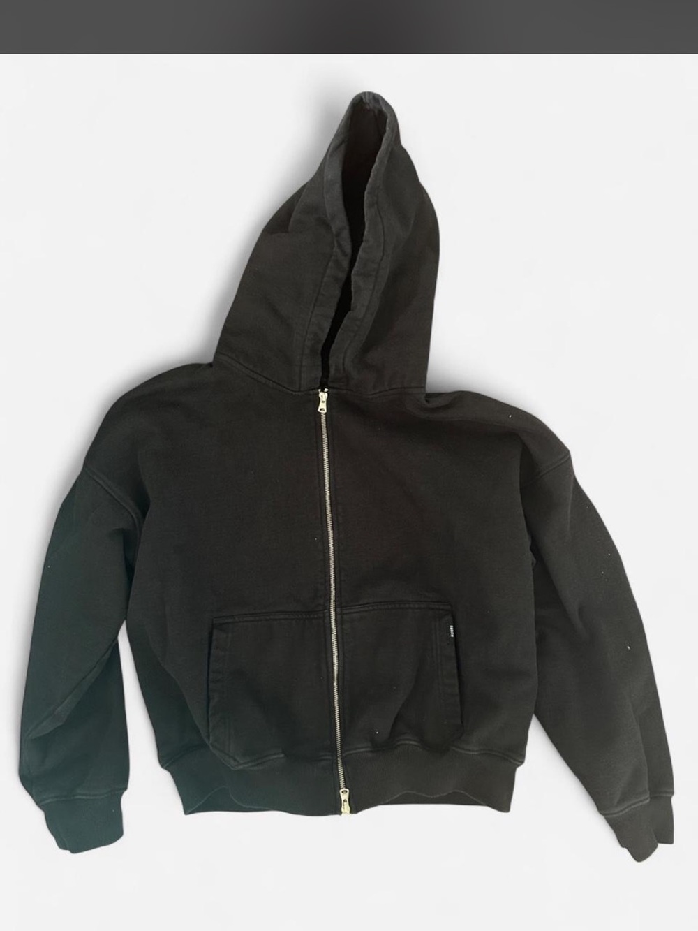 Men's Black Zip-Up Hooded Sweater